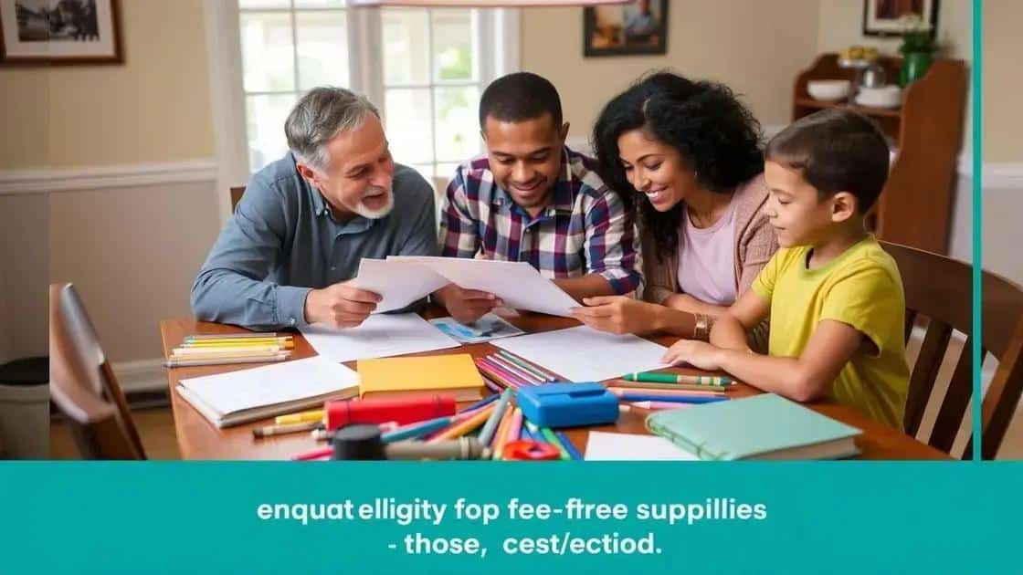 Eligibility criteria for receiving free supplies