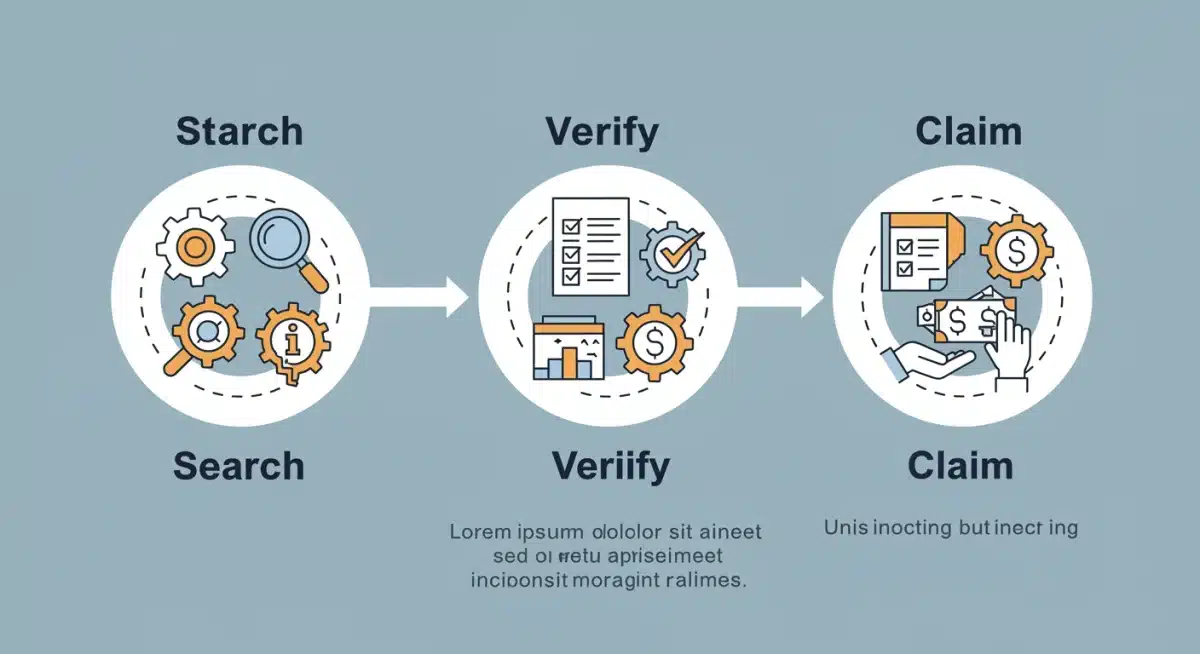 Infographic detailing the three steps to claim unclaimed benefits