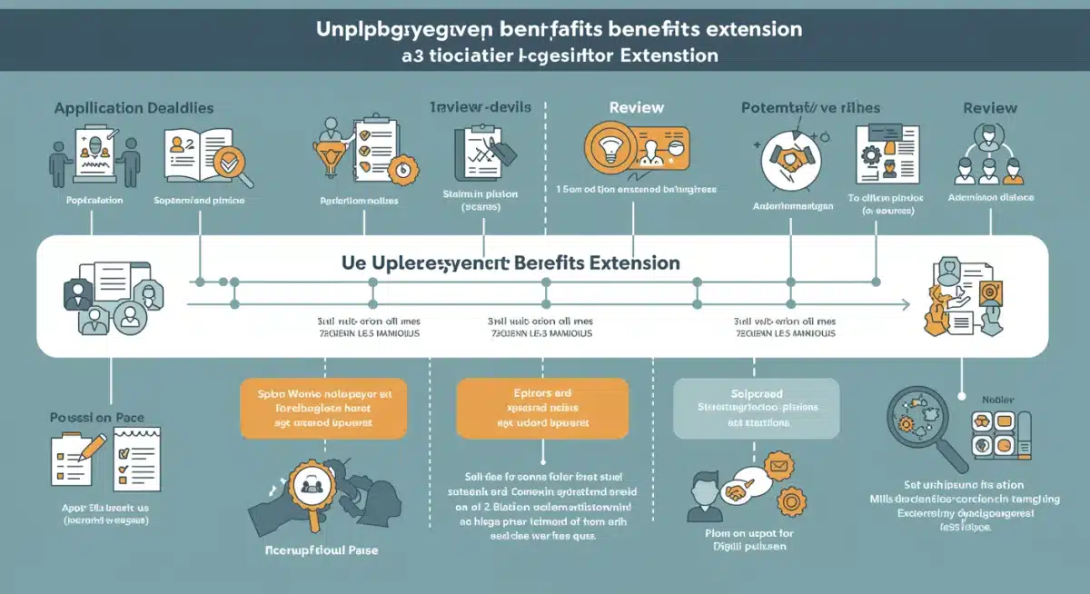 Infographic showing unemployment benefits extension timeline