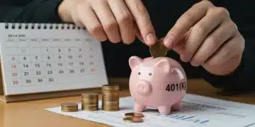 Maximize Your 401(k) to $23,000 for 2025 Retirement Planning Hands placing coins into a 401(k) piggy bank for 2025 retirement planning