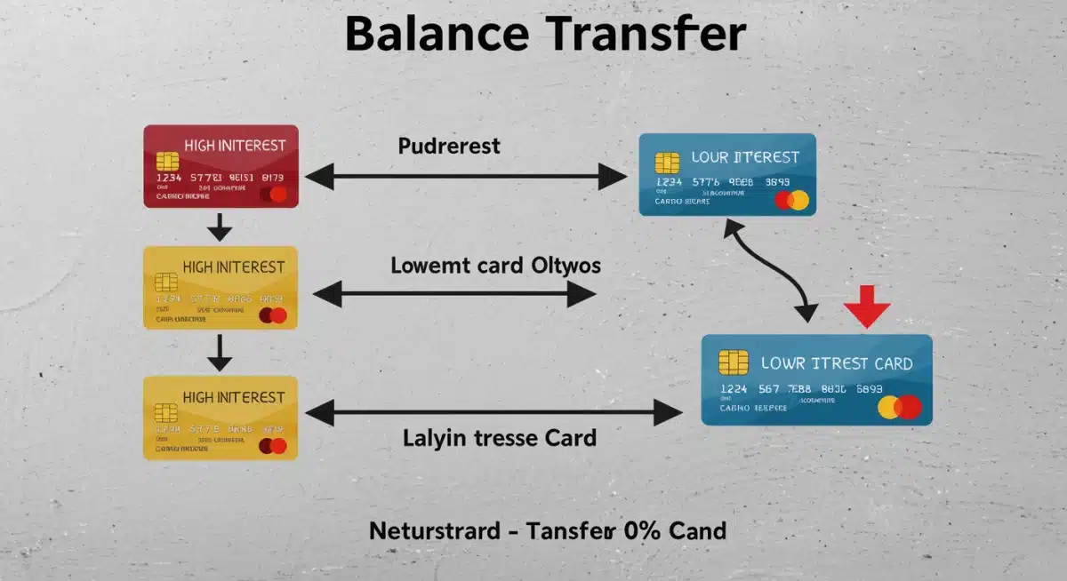 Credit card balance transfer process with reduced interest rates