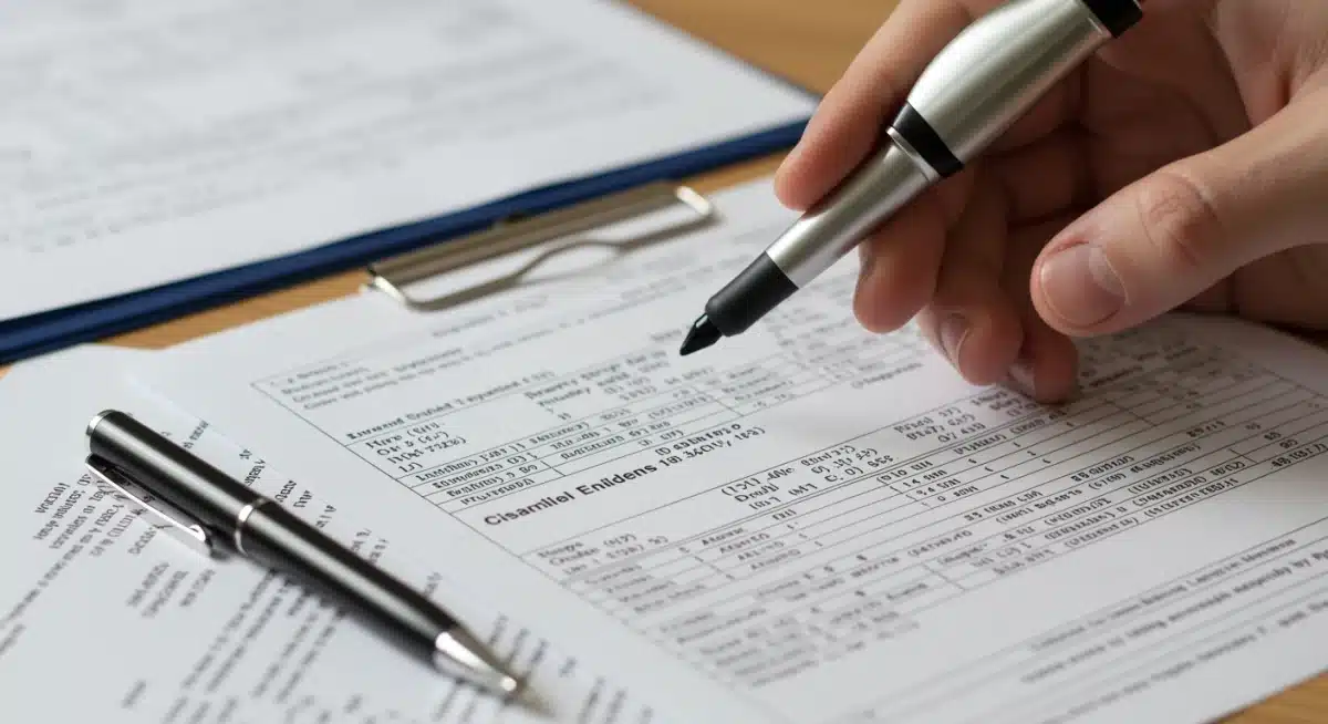 Hand highlighting critical medical evidence for a disability claim