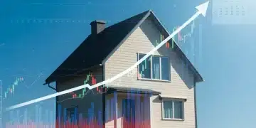 Mortgage Rates 2025: 3-Month Forecast for US Homebuyers & Refinancers Financial graphs showing fluctuating but generally rising mortgage rates over a house illustration for a 2025 forecast.