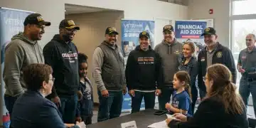Veterans receiving financial advice and support at a community center