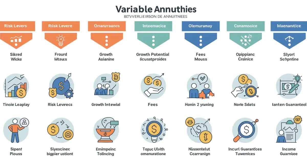 Infographic comparing features of fixed and variable annuities