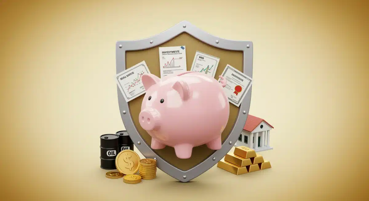 Diversified investment portfolio shielding savings from inflation.