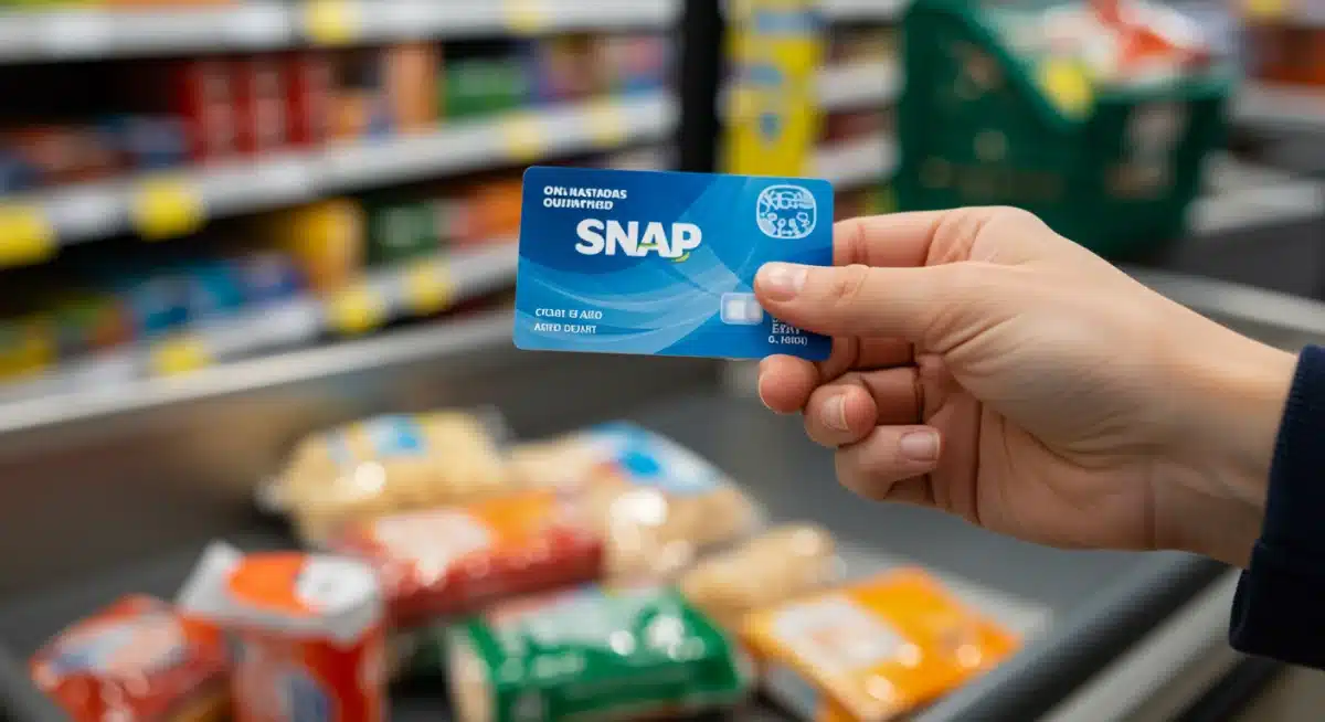 EBT card used for grocery shopping after SNAP benefit increase