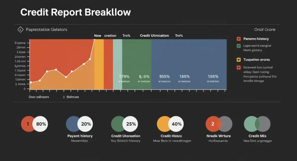 Infographic detailing the components of a credit score and their respective weights.