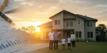 Family in front of a home, symbolizing secure generational wealth and estate planning for the future.