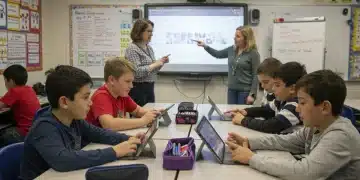Students learning with new K-12 curriculum standards 2026 in a modern classroom