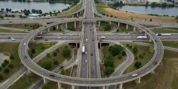 Modern highway interchange and bridge symbolizing U.S. infrastructure updates