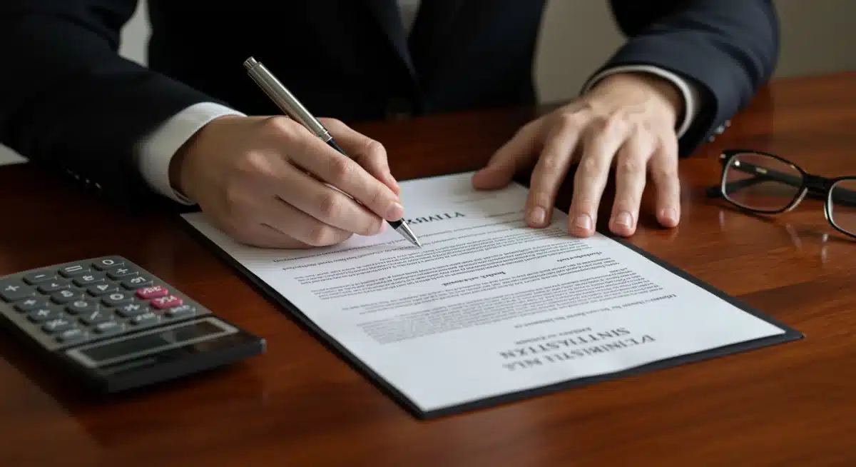 Hands signing legal documents for estate planning, including a will and trust agreement.