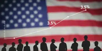 Graph showing stable 3.5% US unemployment rate in January 2026 with diverse workers