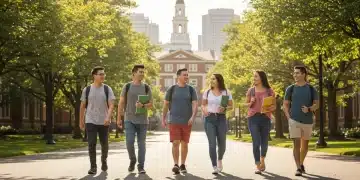 Students walking on a university campus, symbolizing affordable education