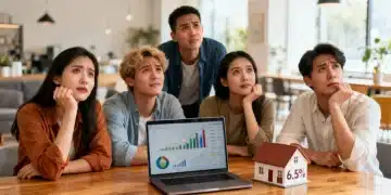 Homebuyers discussing mortgage rates and housing market trends for 2026