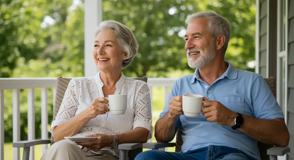 Content couple enjoying a financially secure retirement