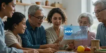Families and seniors reviewing digital economic data on SNAP benefit adjustments for 2026.
