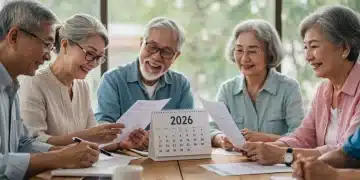Seniors discussing financial plans for Social Security in 2026