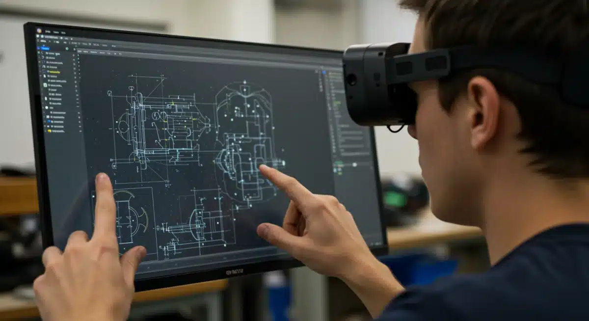 Student using augmented reality for vocational skill development