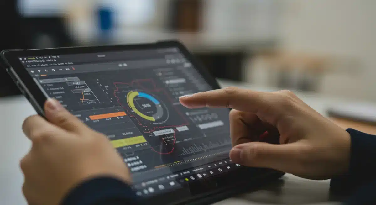 Student actively engaging with educational software on a tablet, developing digital literacy.