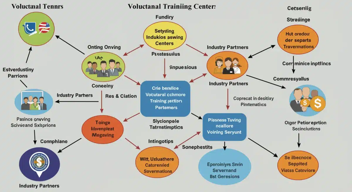 Network diagram illustrating collaboration in vocational education