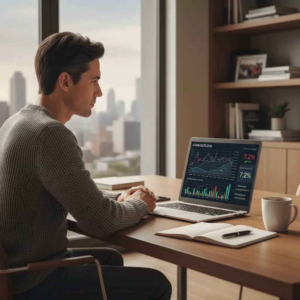 Borrower analyzing loan options on laptop due to interest rate changes
