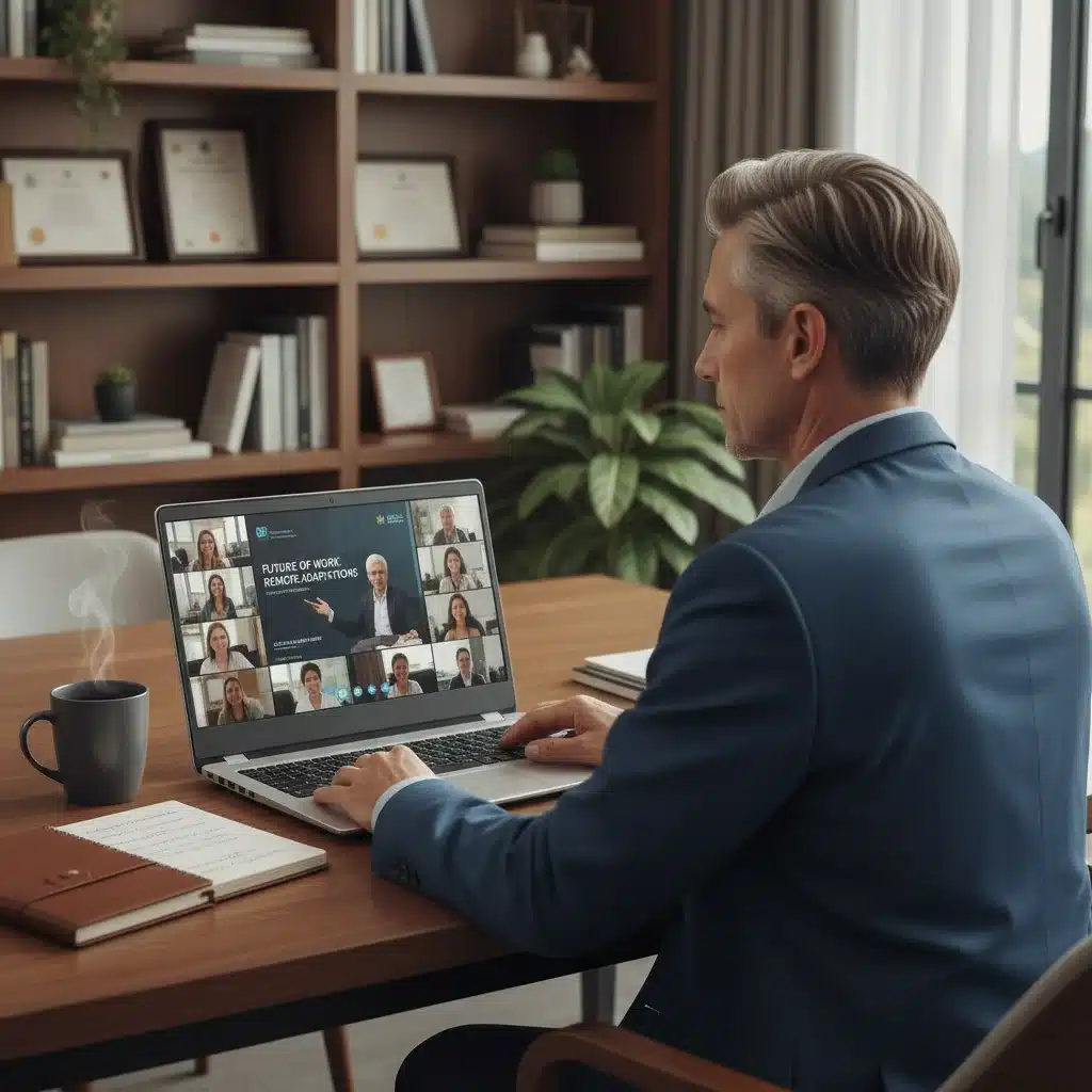 Adult professional learning online from home office