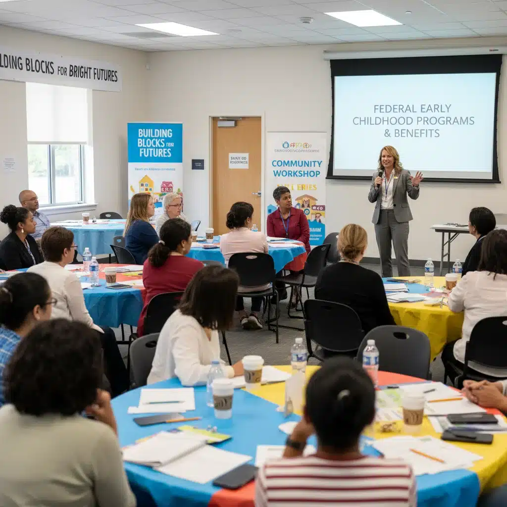 Parents and caregivers learning about federal early childhood education programs.