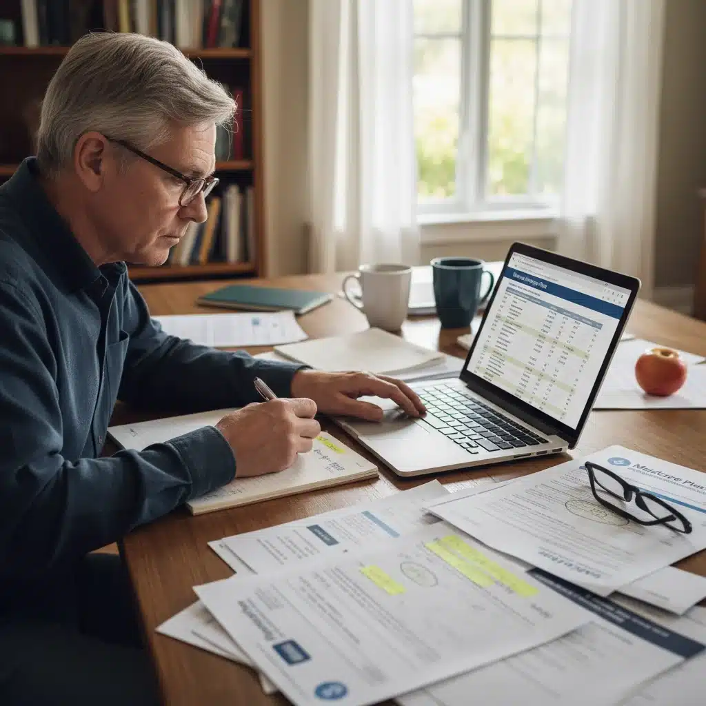 Person researching and comparing Medicare Advantage plans online