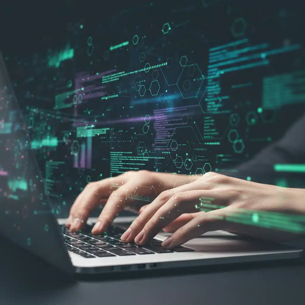 Hands typing on a laptop, demonstrating practical application of data science or cybersecurity skills.