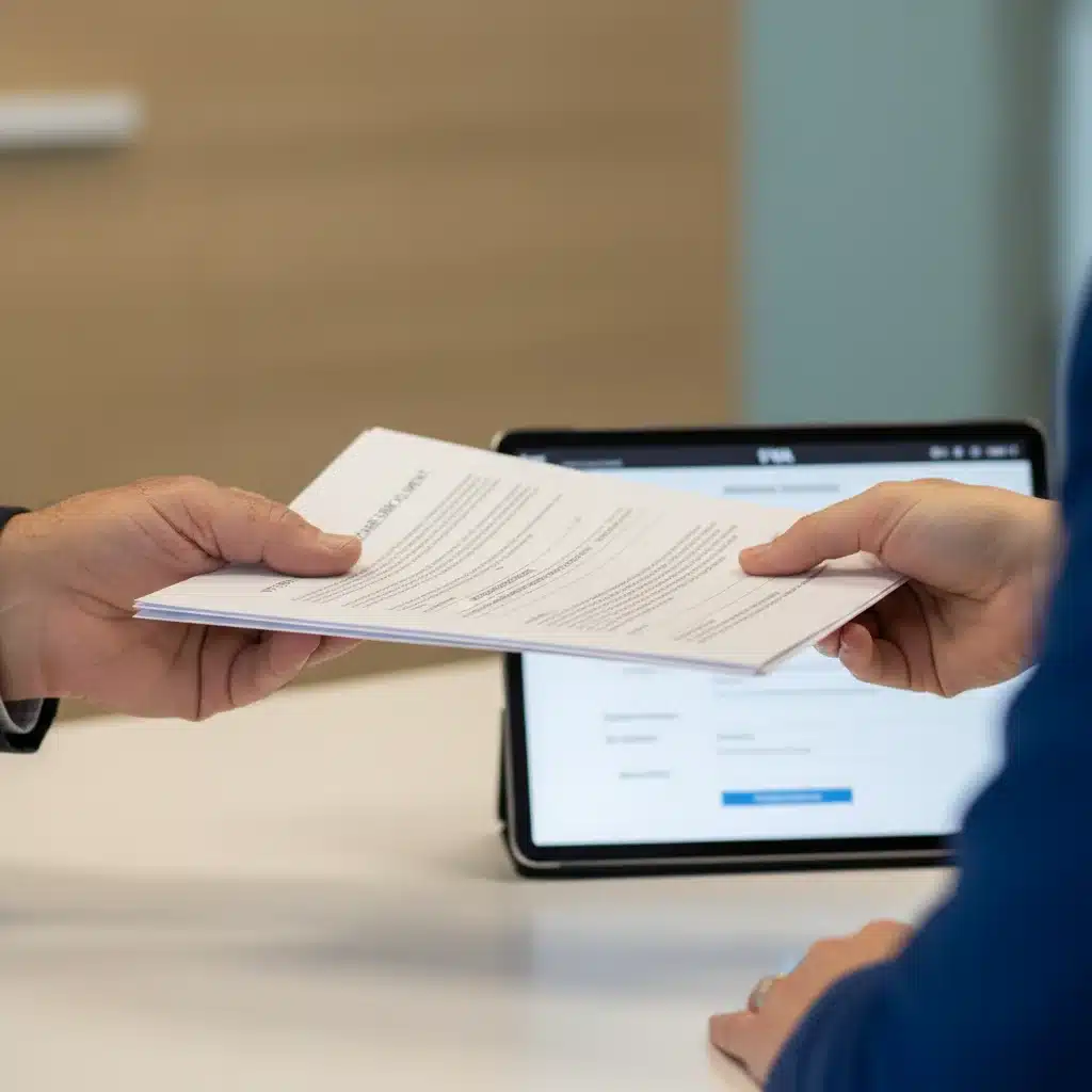 Veteran and VA representative reviewing healthcare enrollment documents