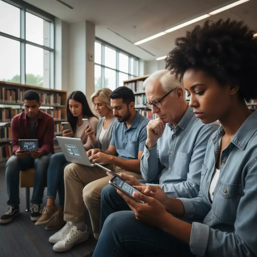 Diverse U.S. citizens contemplating their digital privacy on devices