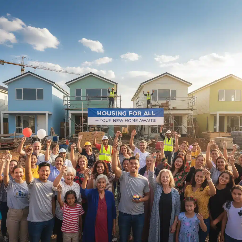 Families receiving keys to new homes, representing the success of housing initiatives.